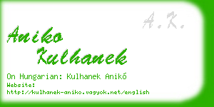 aniko kulhanek business card